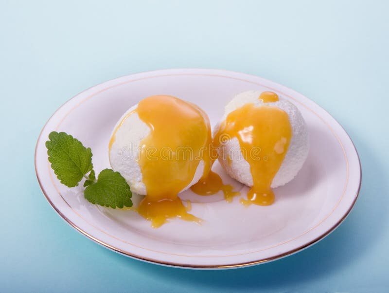 Ice cream with juice stock photo. Image of green, creme 18271428