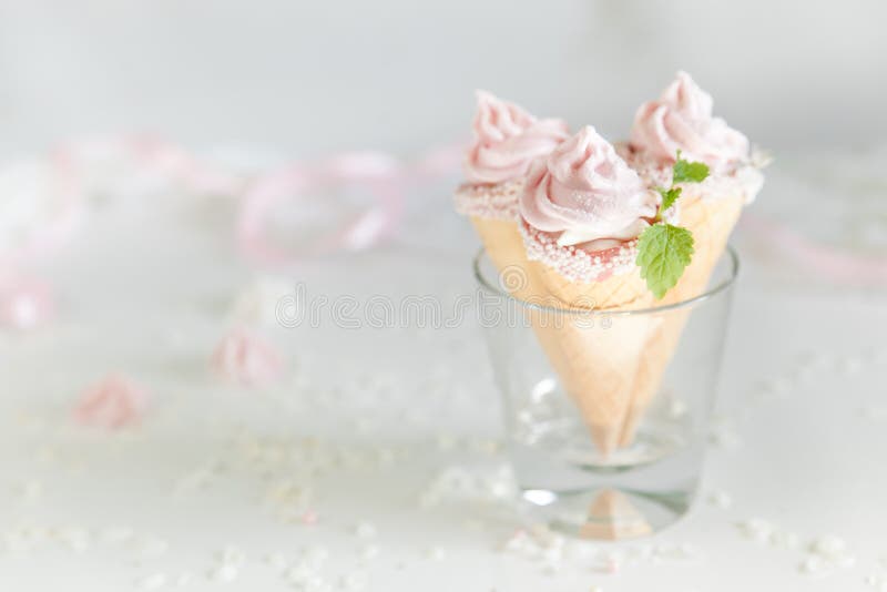 Icecream Like Pink Raspberry Flavour Zephyr Stock Image Image of