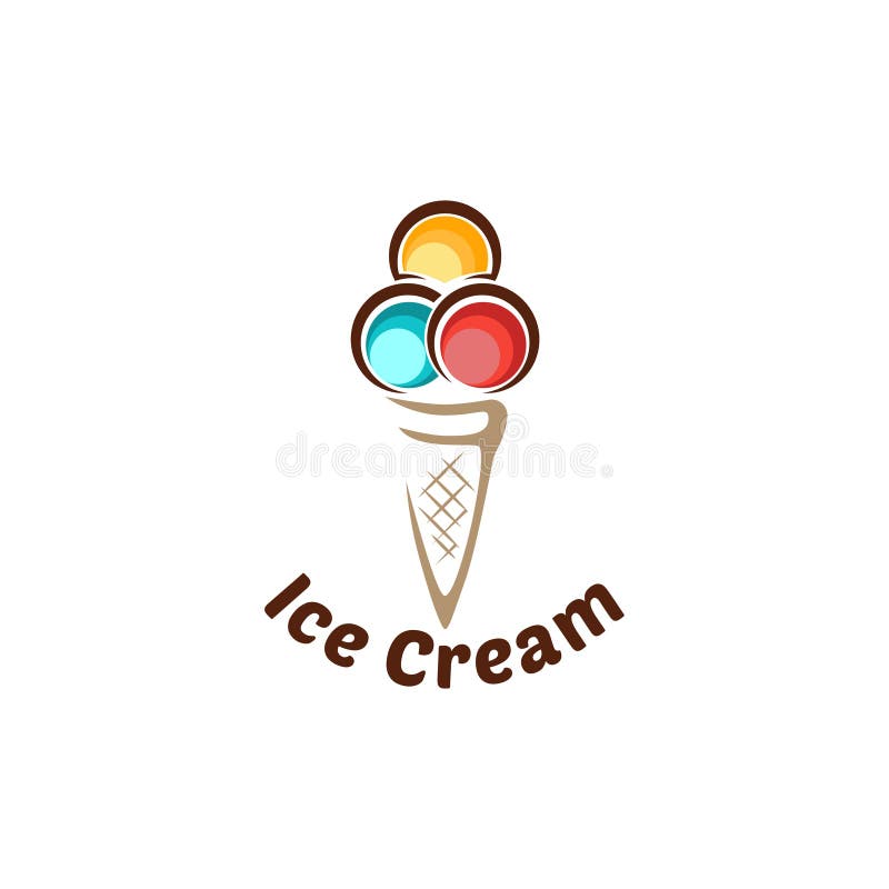 Ice Cream Logo for Company or Shop Stock Vector Illustration of cafe