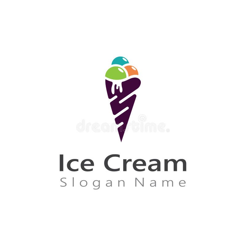 Ice Cream Logo Design, Fresh Ice Cone Template Vector Illustration ...