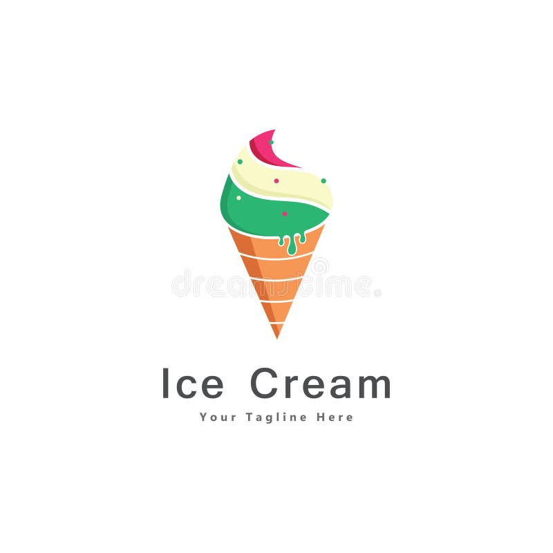 Ice Cream Logo Design Icon Vector. Stock Vector - Illustration of ...