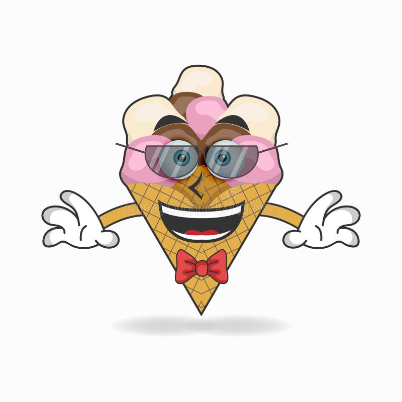 The Ice Cream Mascot Character Becomes a Businessman. Vector ...