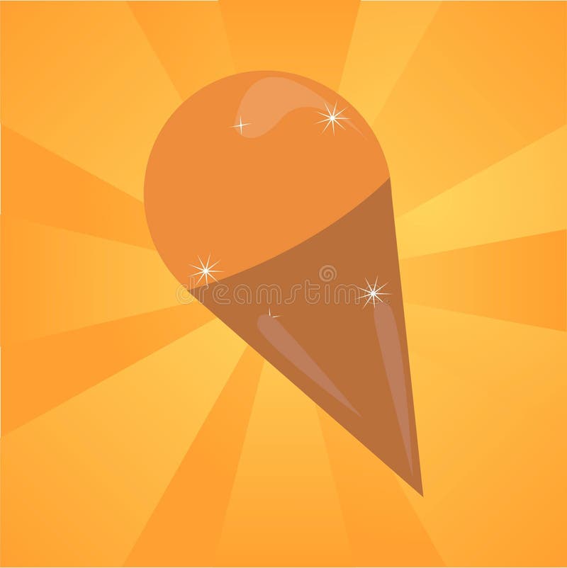 Ice cream over orange background