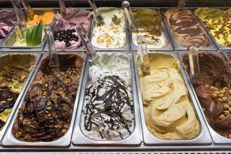 Ice-cream flavors at the ice cream parlor