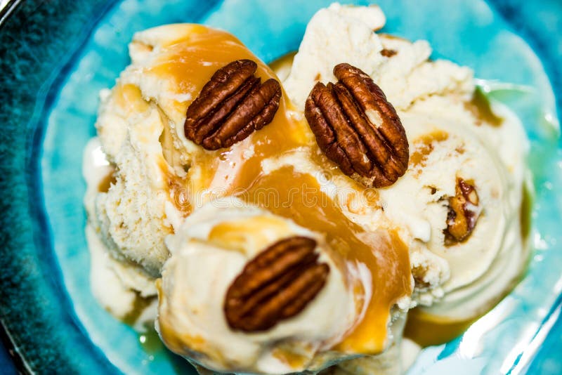 Ice Cream, Pecan and Caramel Stock Photo Image of sweet, cooling