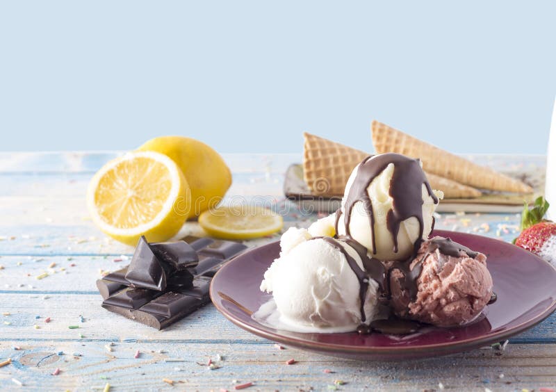 Ice Cream Platter and Ingredients Stock Photo Image of cream, cold