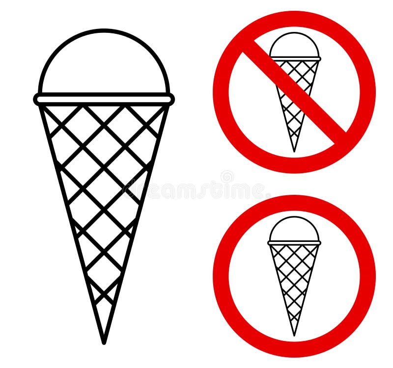 Ice-cream prohibition vector illustration