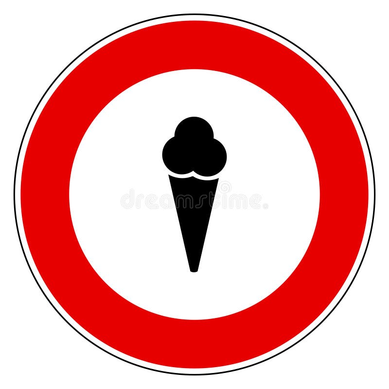 Ice cream and prohibition sign royalty free illustration