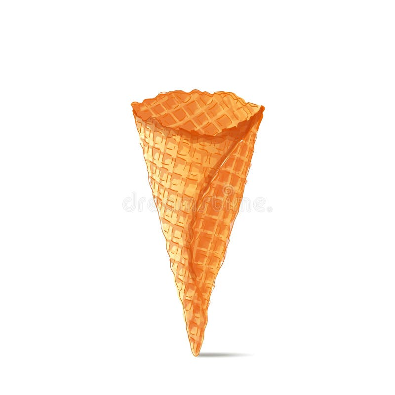 Ice-cream scoops in waffle cones with assorted balls of vanilla, citrus, strawberry, mint, chocolate. Vector realistic vector illustration