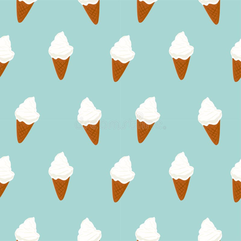 Ice Cream seamless pattern. Soft cream vector.