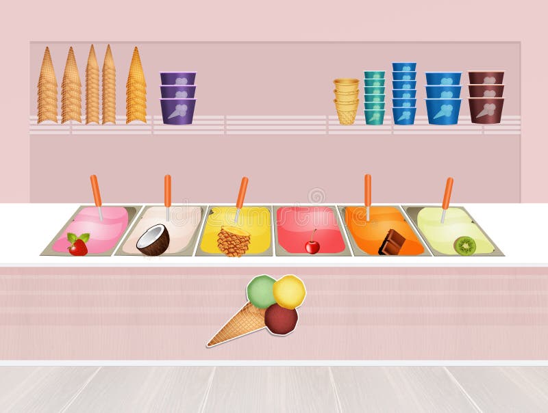 Ice cream shop stock illustration. Illustration of good 35039246