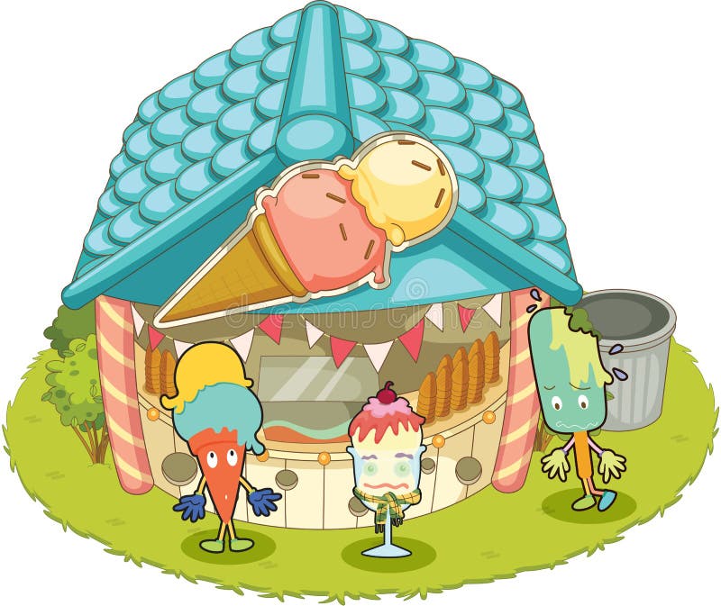 Ice cream shop stock vector. Illustration of snack, animated 33203377