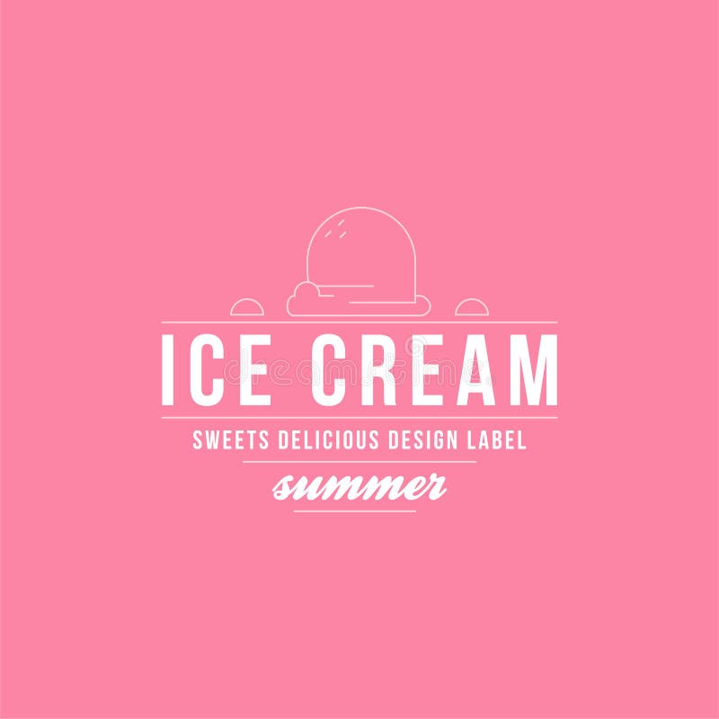 Ice Cream Shop Labels, Logotypes and Design Elements. Vintage Different Ice Cream Elements. Cold