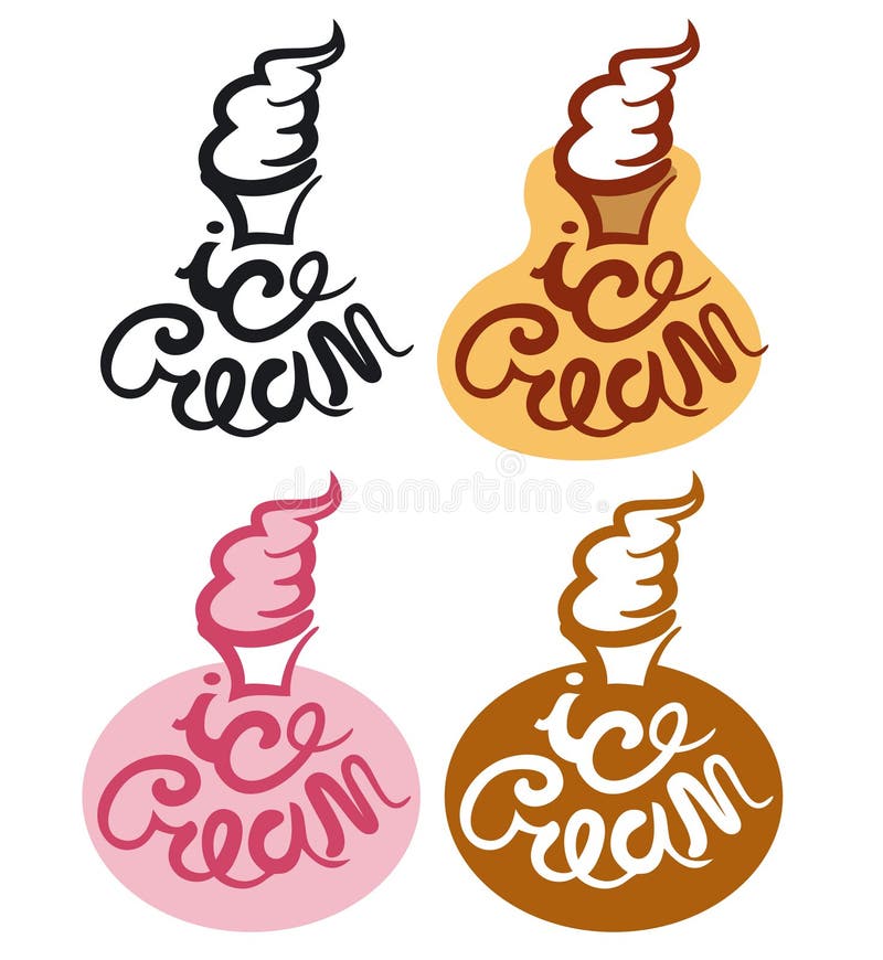 Ice cream sign with inscription vector illustration