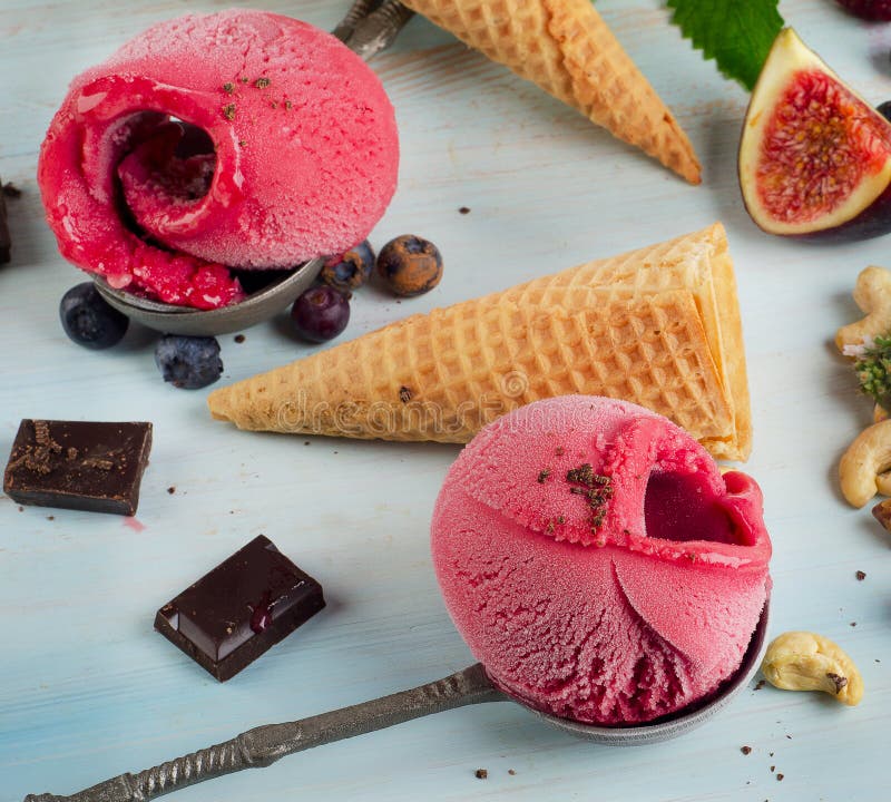 Ice cream sorbet stock image. Image of pink, fresh 56219371