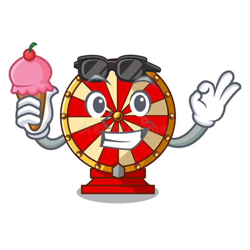 With Ice Cream Spinning Wheel Toy Isolated the Character Stock Vector