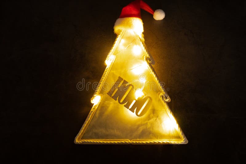 Ice cream sticks Christmas tree Sustainable preparation Diy process making handmade decoration. Step by step activity royalty free stock photo