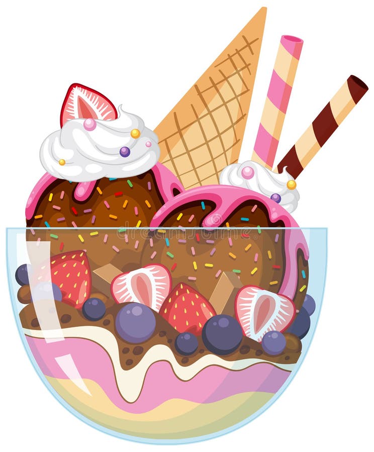 Strawberry Ice Cream Sundae Clip Art Stock Illustrations 273