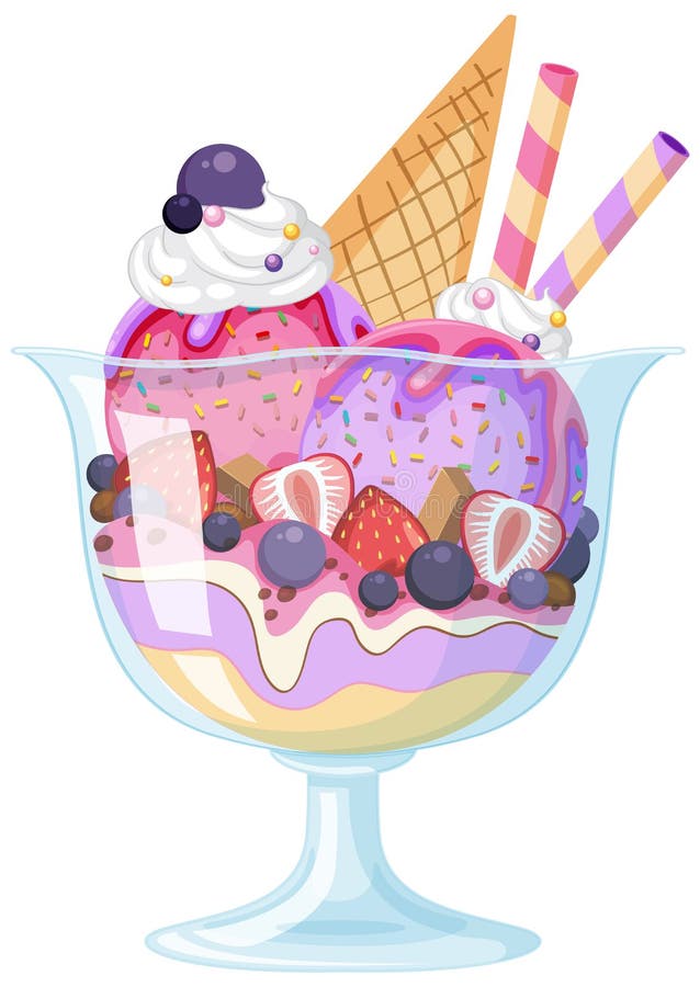 Strawberry Ice Cream Sundae Clip Art Stock Illustrations 285