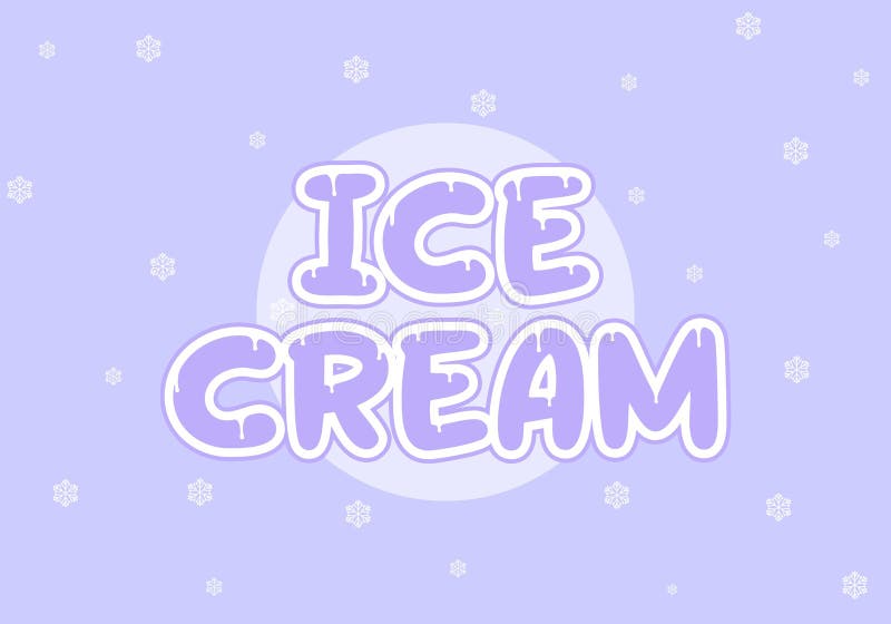 Ice Cream Text Effect with Ice Effect and Light Blue Color Stock Vector