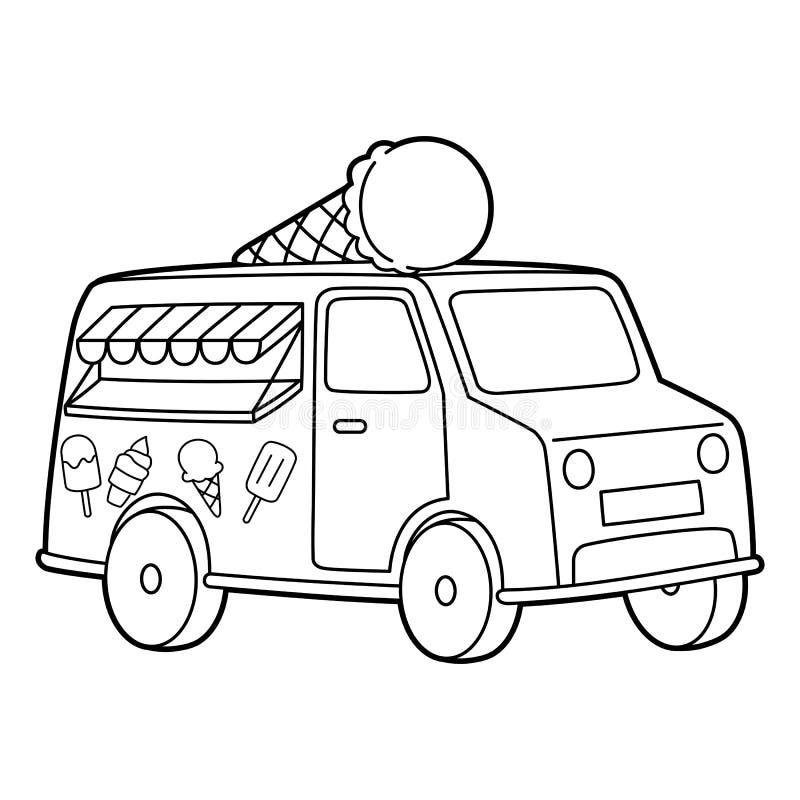 Ice Cream Truck Coloring Picture Ice Cream Coloring Clipart Sundae