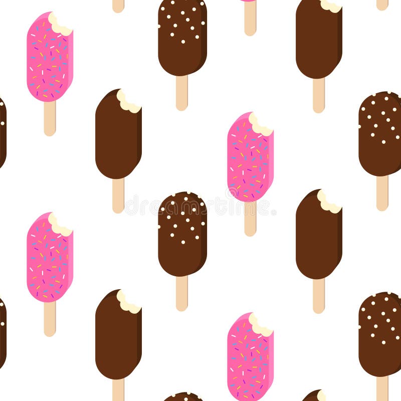 Ice cream vector seamless pattern. Summer collection.