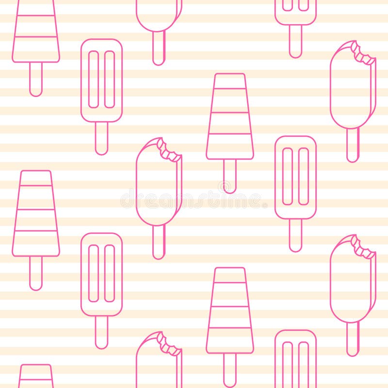 Ice cream vector seamless pattern. Summer collection.