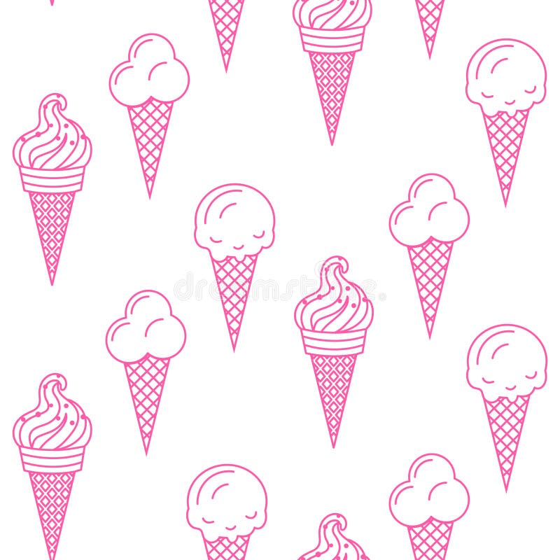 Ice cream vector seamless pattern. Summer collection.