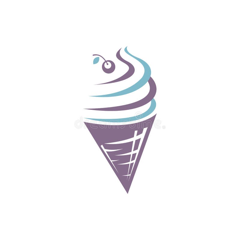 Ice Cream in the Waffle Cone Logo. Stock Illustration - Illustration of ...