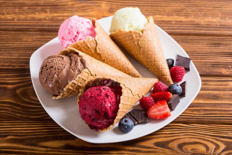 Ice cream waffle cones stock image. Image of background 150209585