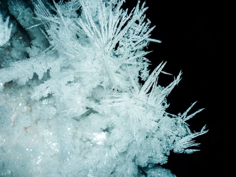Ice Crystals on the Black Background Stock Photo Image of chilly