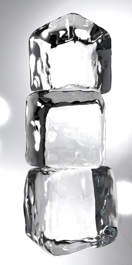 Ice cubes 3d render
