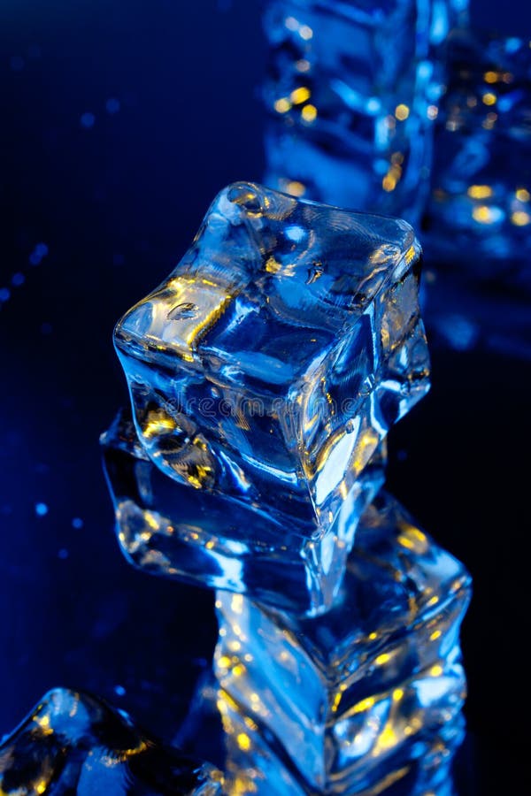 Ice cubes with reflection