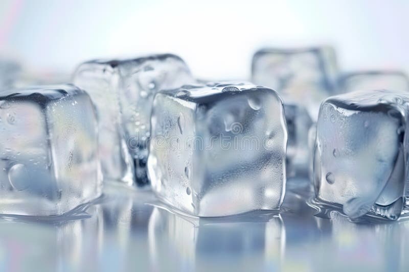 Ice Cubes in Various Shapes and Sizes for Refreshing Beverages Stock