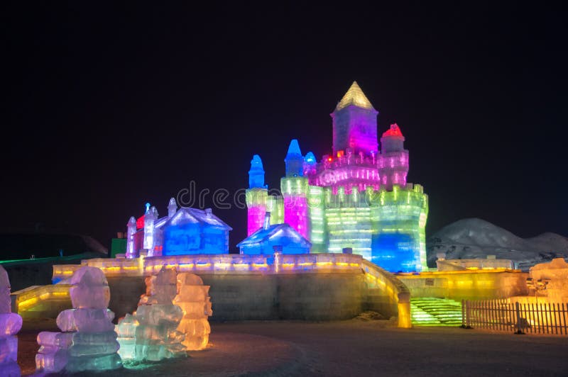 The ice engraving building in Harbin
