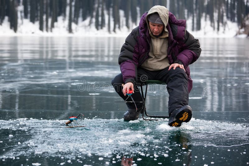 Ice fisherman stock photos