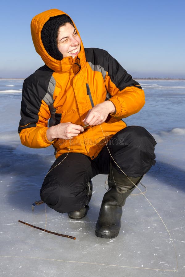 Ice Fishing. stock photos
