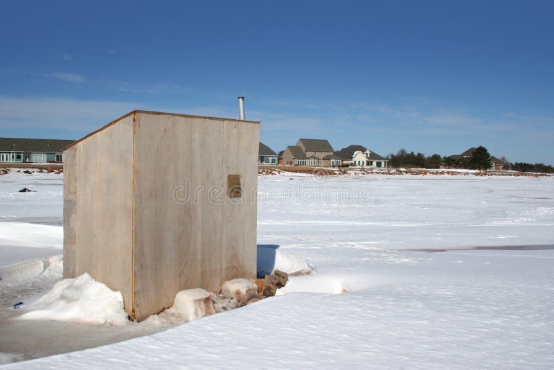 ice fishing shack clipart of children