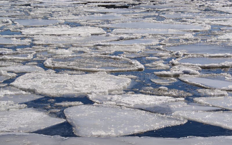 Ice floating on a lake stock photography