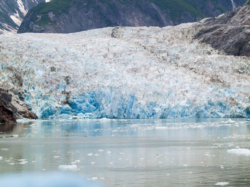 Ice Flow of Glacier in Tray Arm Fjord Alaska. Stock Image - Image of ...