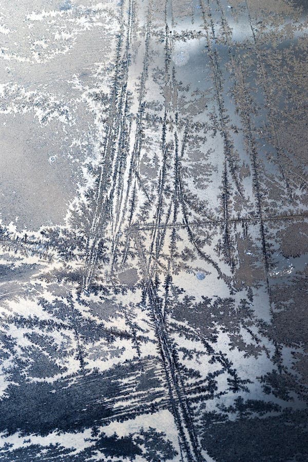 Ice flowers on glass