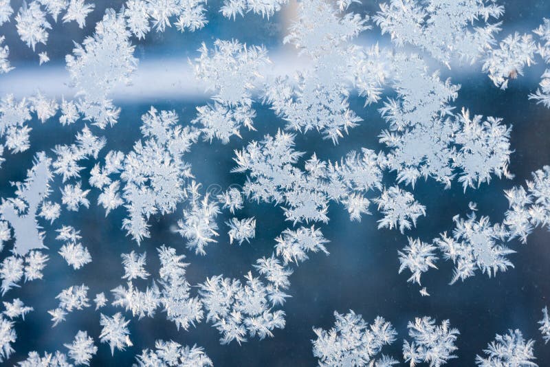 Ice flowers on glass