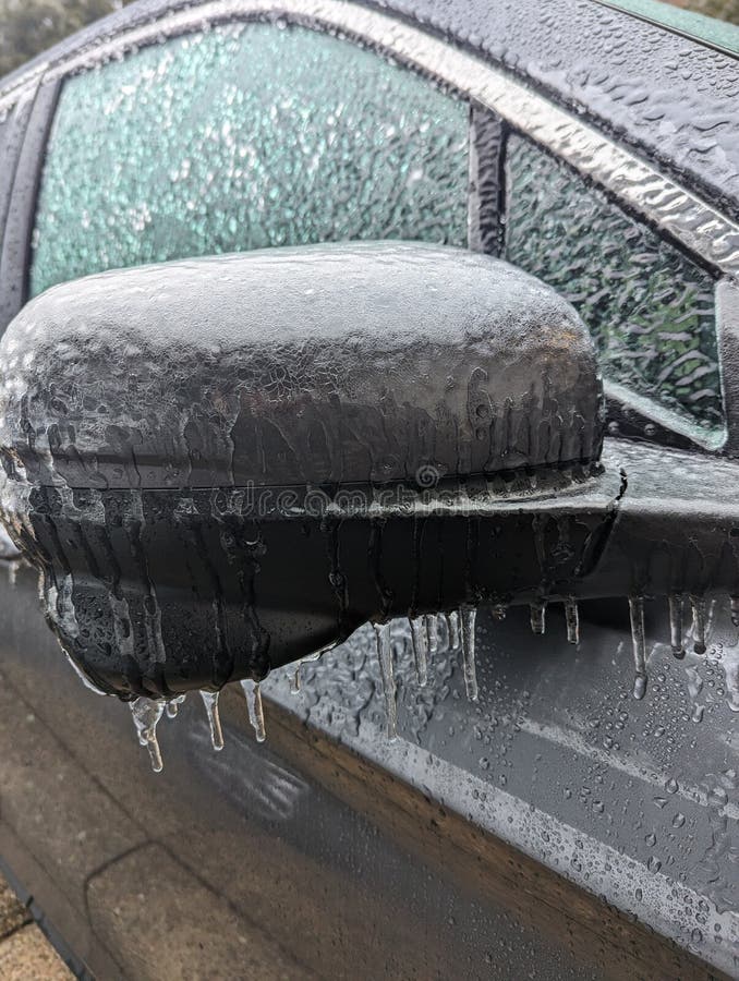 Ice on a Frozen Car on a Cold Day Stock Image Image of icicle, cold