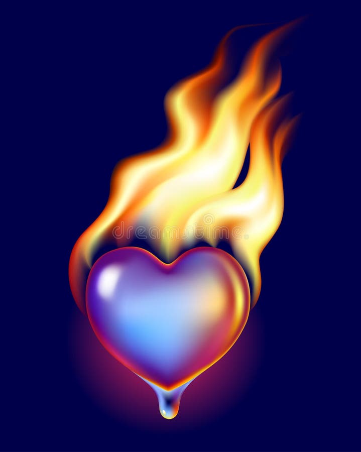Ice heart in fire stock vector. Illustration of romance - 7436919 Ice heart in fire stock vector. Illustration of romance - 7436919