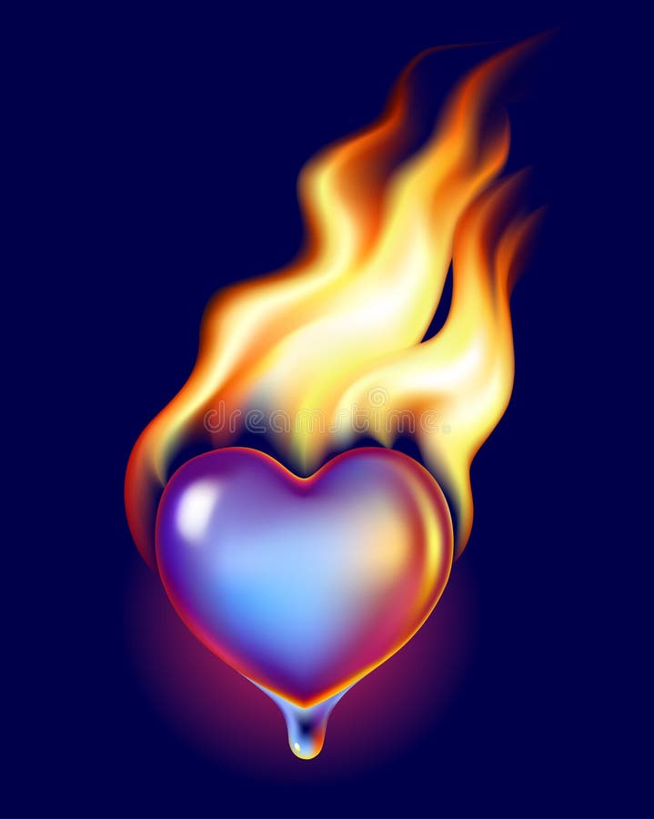 Ice heart in fire