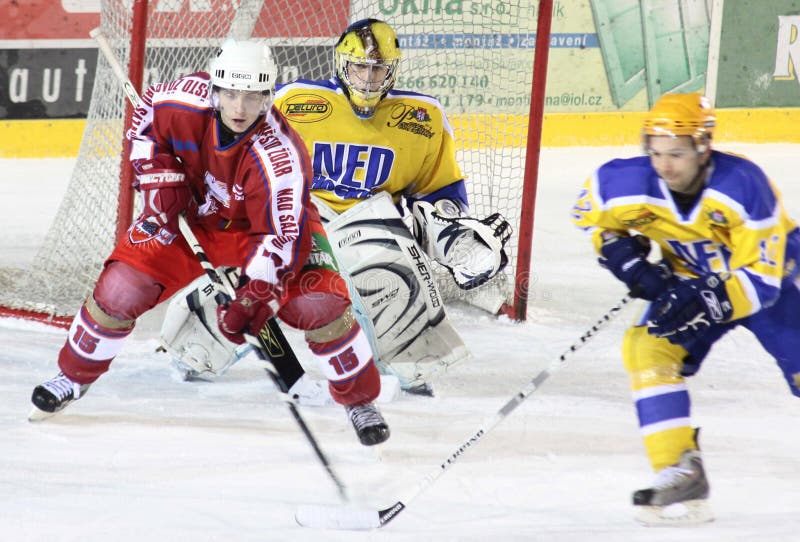 Ice hockey match Zdar vs. Nymburk, Czech league November 8, 2009 Zdar N.S, Czech Rep. Final score for Zdar 11-6