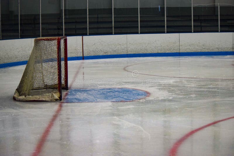 Ice Hockey net just before a game stock image Ice Hockey net just before a game stock image