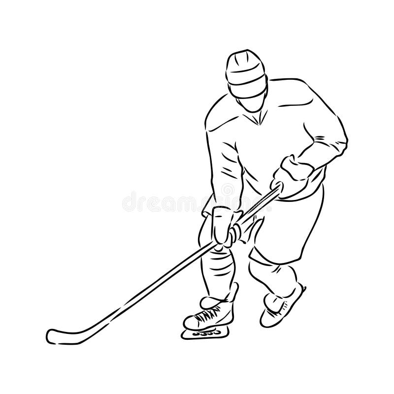 Ice hockey player, isolated vector silhouette, - Stock Illustration  [86601970] - PIXTA