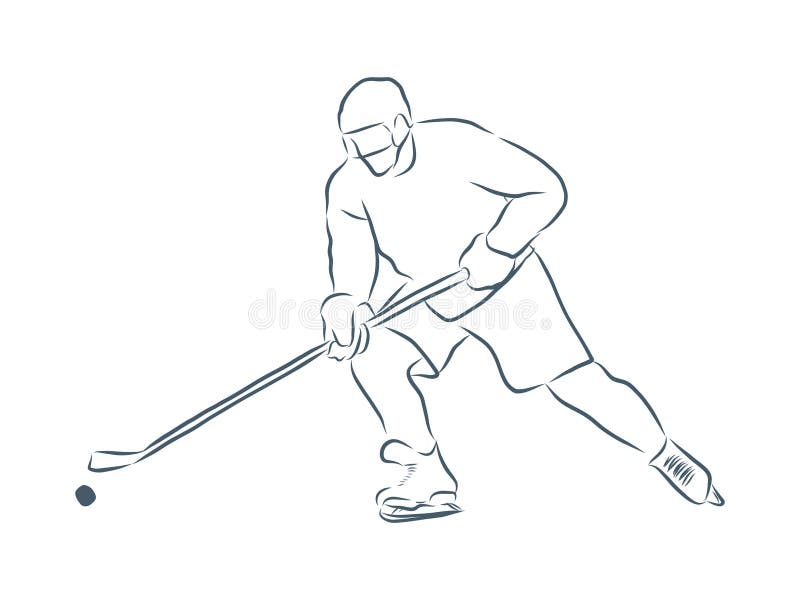 Ice Hockey Player, Isolated Vector Silhouette, Ink Drawing Royalty Free  SVG, Cliparts, Vectors, and Stock Illustration. Image 181620435.