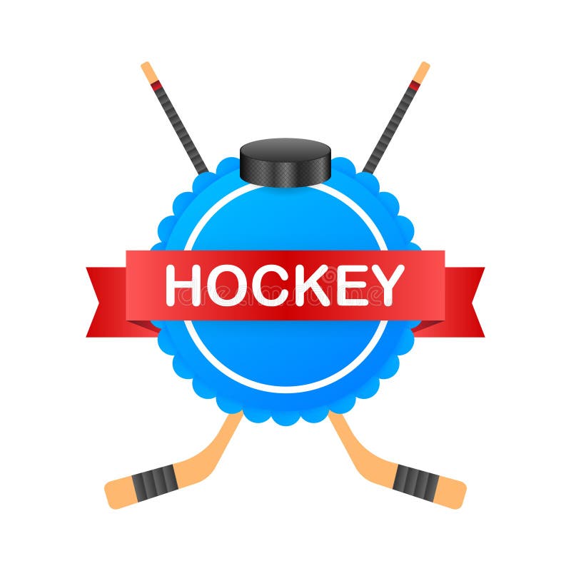 Ice Hockey puck and sticks. Sport symbol. Vector Illustration isolated on white background. Ice Hockey puck and sticks. Sport symbol. Vector Illustration isolated on white background